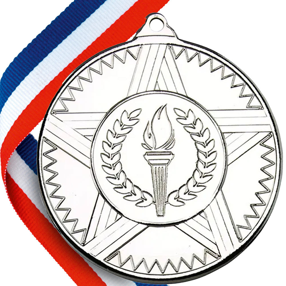 The Original - Striped Star Medal on a Ribbon BW Trophies