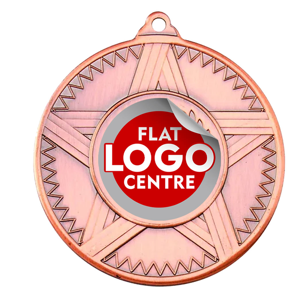 The Striped Star medal with custom flat logo BW Trophies