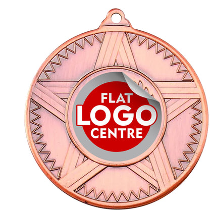 The Striped Star medal with custom flat logo BW Trophies