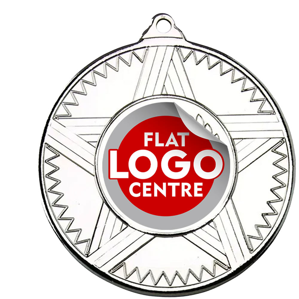The Striped Star medal with custom flat logo BW Trophies