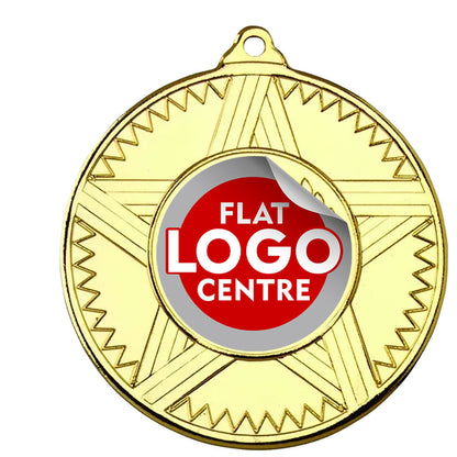 The Striped Star medal with custom flat logo BW Trophies