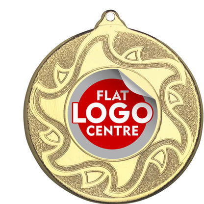The Sunshine Medal with custom flat logo BW Trophies