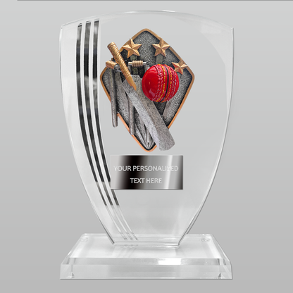 Quality Cricket Glass Award with Choice of Diamond Disc (T3682)