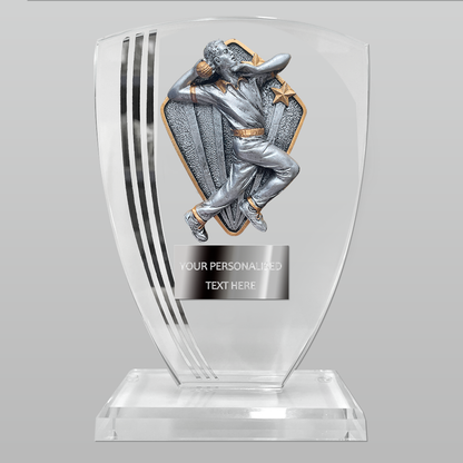 Quality Cricket Glass Award with Choice of Diamond Disc (T3682)