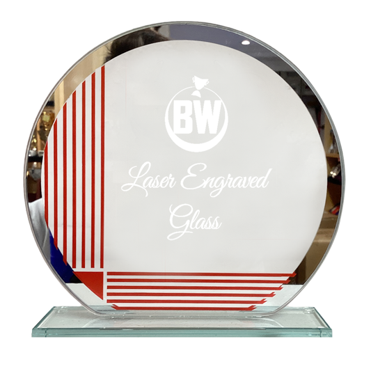 Lasered Glass Award with Red Stripes (T3784/5)