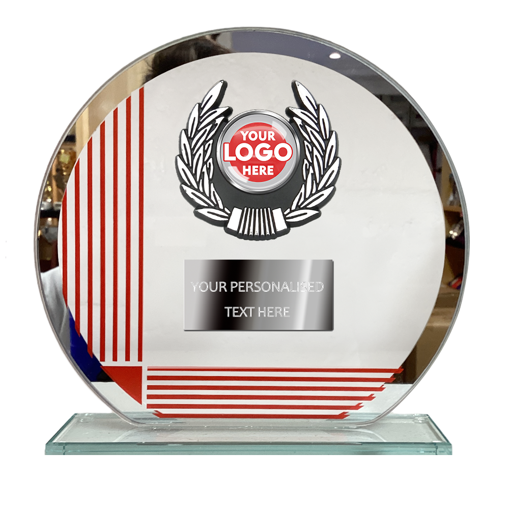 Glass Award with Red Stripes (T3784/5) BW Trophies