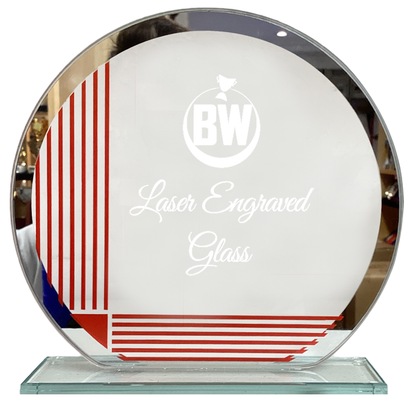 Lasered Glass Award with Red Stripes (T3784/5)