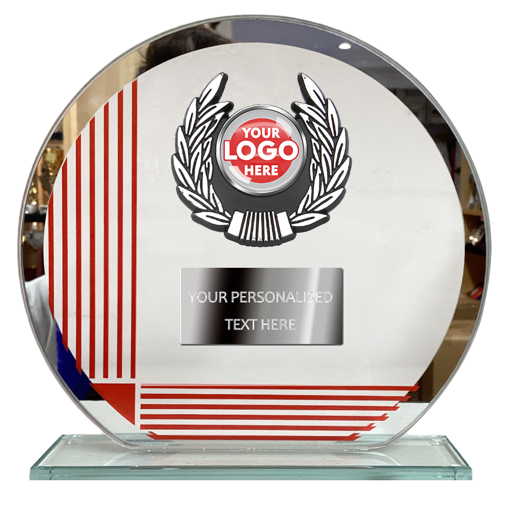 Glass Award with Red Stripes (T3784/5) BW Trophies