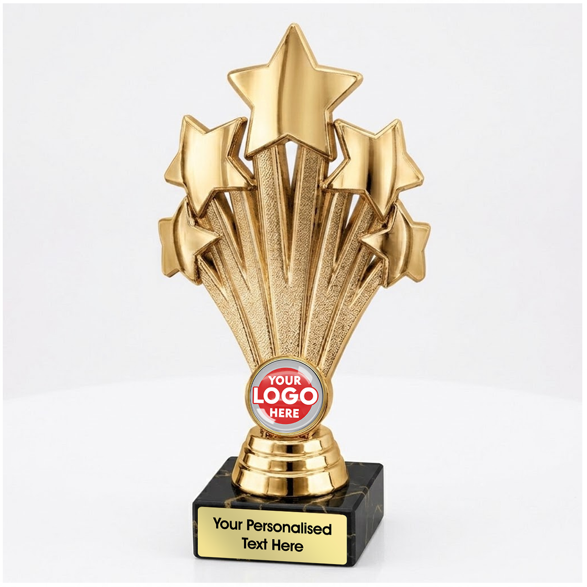 Personalised Gold Star Trophy with Logo