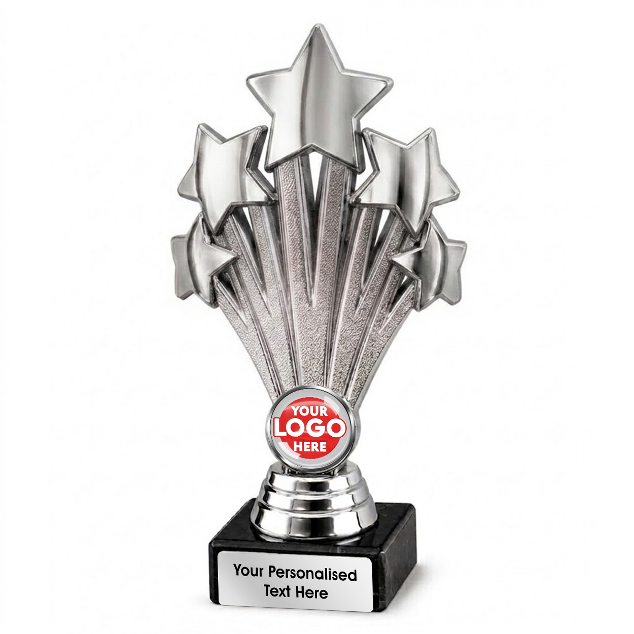 Personalised Silver Star Trophy with Logo