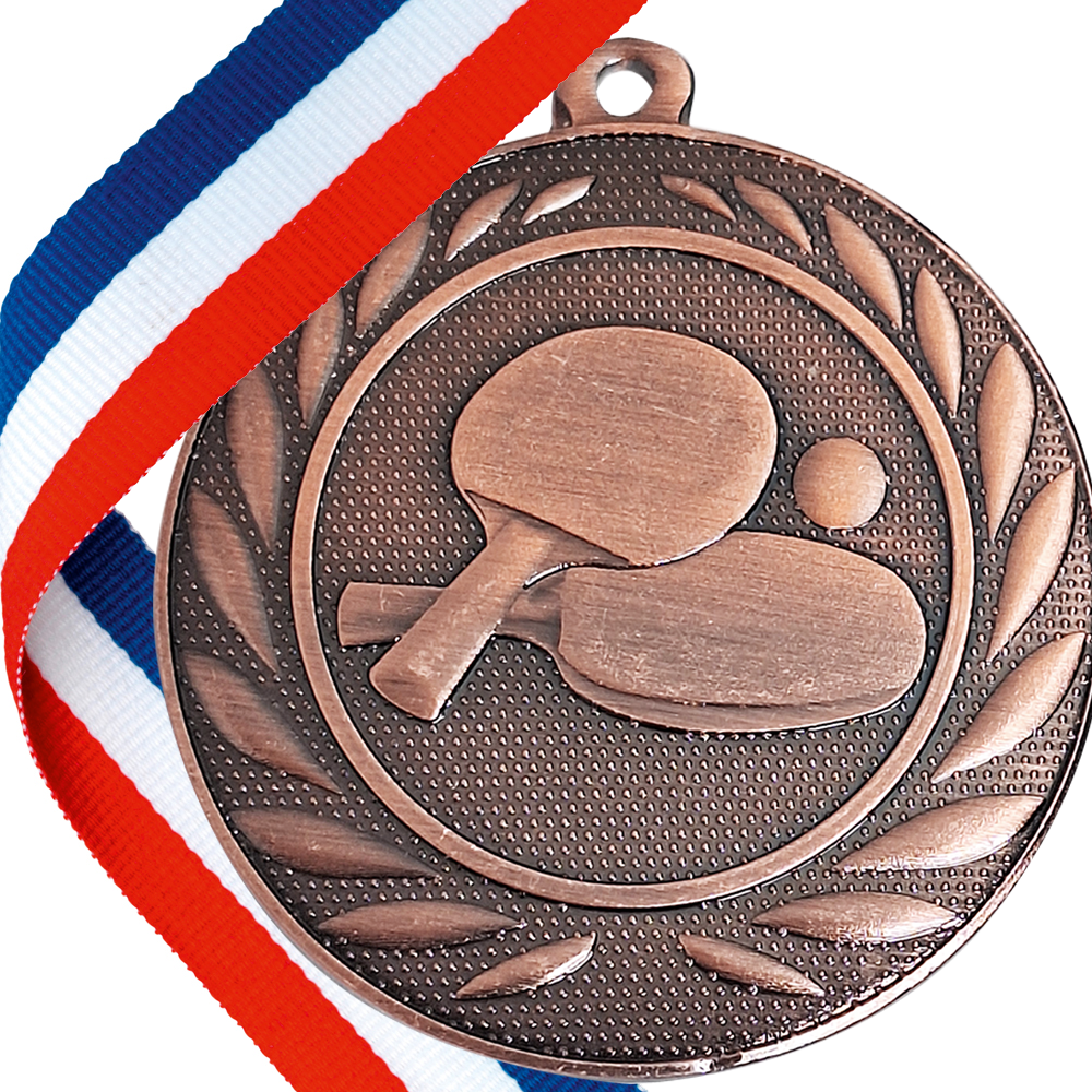 50mm Embossed Table Tennis Medal on a Ribbon (TT) BW Trophies
