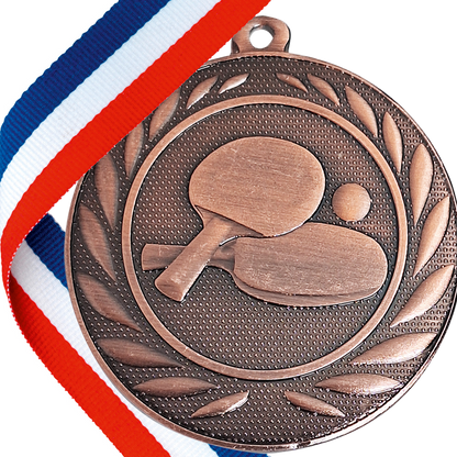 50mm Embossed Table Tennis Medal on a Ribbon (TT) BW Trophies