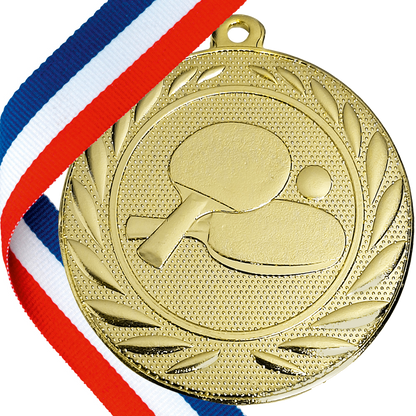 50mm Embossed Table Tennis Medal on a Ribbon (TT) BW Trophies