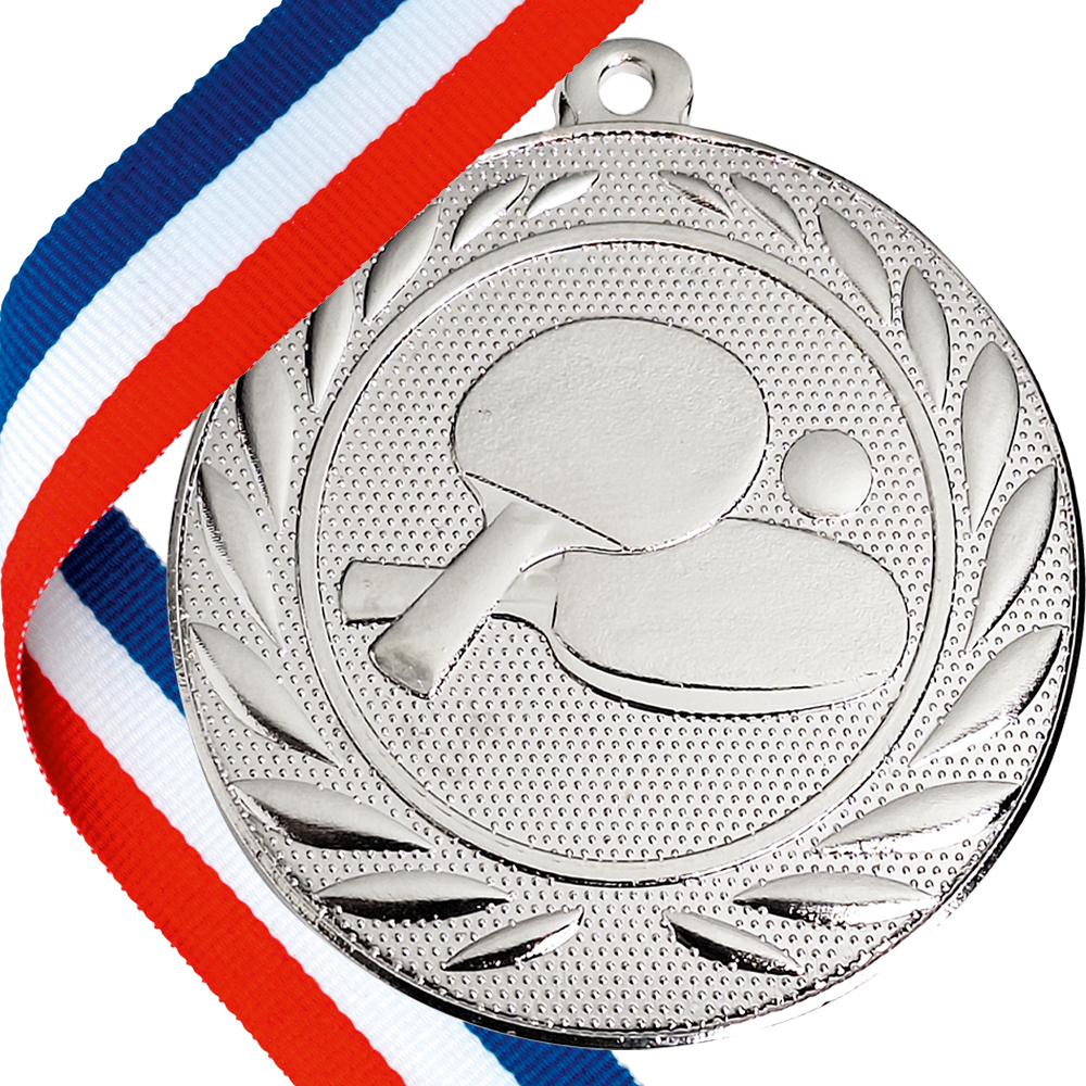 50mm Embossed Table Tennis Medal on a Ribbon (TT) BW Trophies