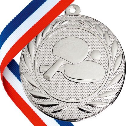 50mm Embossed Table Tennis Medal on a Ribbon (TT) BW Trophies