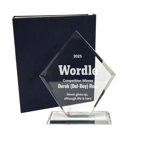 Stunning Kite-shape Lasered Glass Award (W391/2/3)