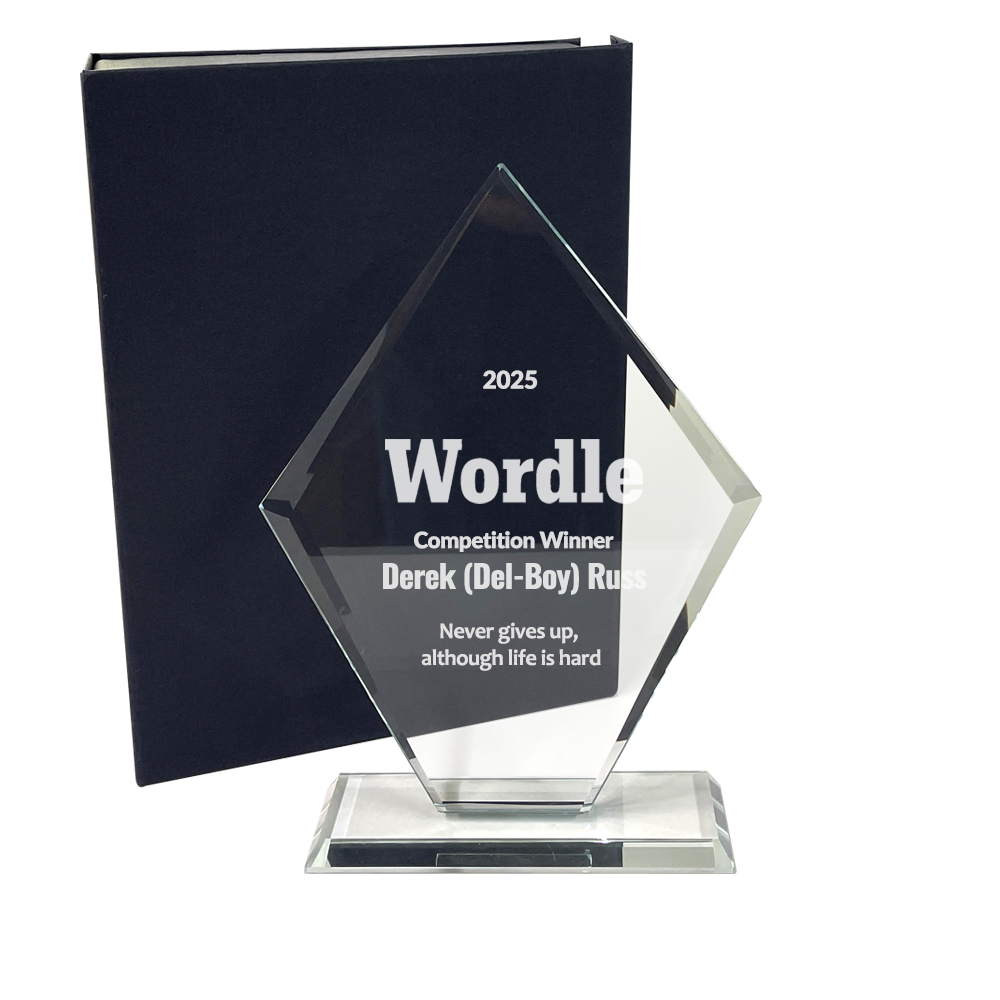 Stunning Kite-shape Lasered Glass Award (W391/2/3)