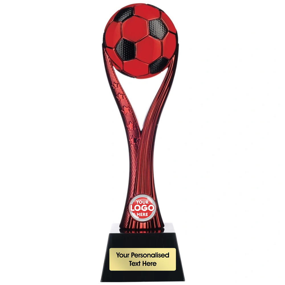 Elegant Football Trophy in Red & Black (WC1RBK/8)