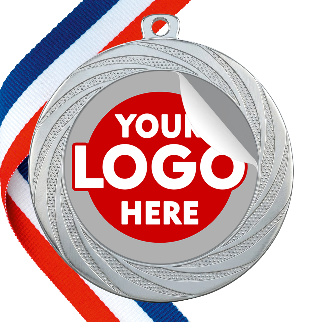 70mm Whirl Budget Medal with Flat Logo Centre