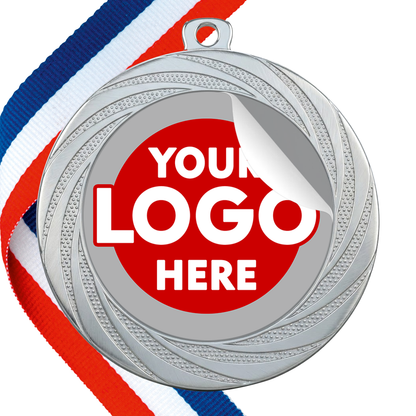 70mm Whirl Budget Medal with Flat Logo Centre