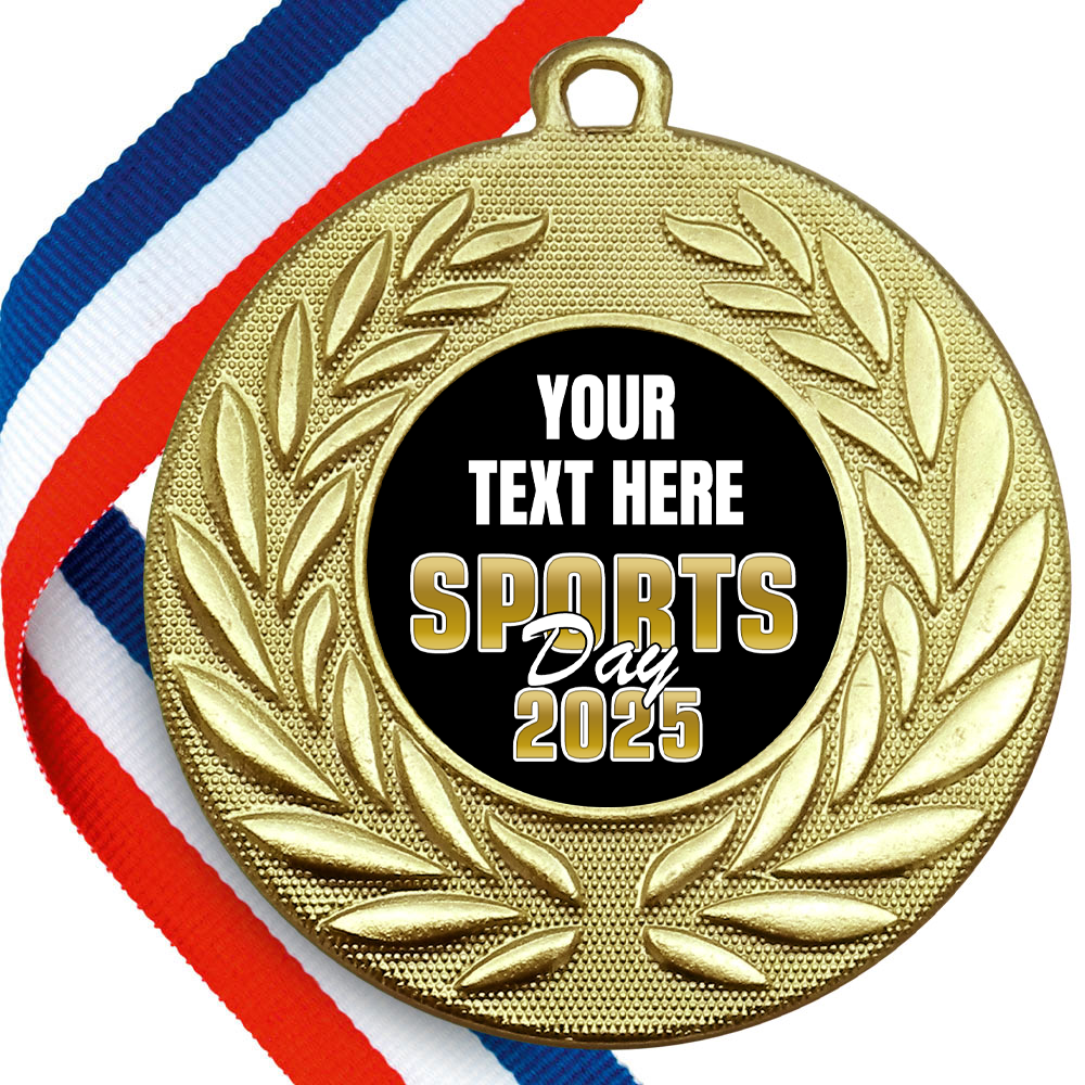 School Sports Day Wreath Design Flat Centre - MINIMUM ORDER 100