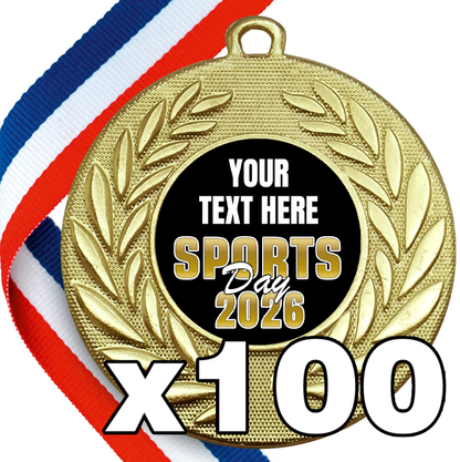 School Sports Day Wreath Design Flat Centre - MINIMUM ORDER 100