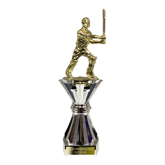 Cricket Silver Trophy Award with Golden Cricketer Figurine (X621/2 01)