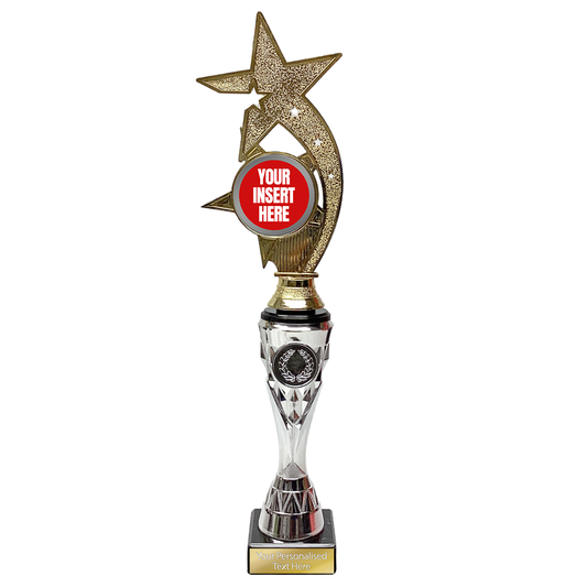 Silver-based Trophy Award with Stars Design (X731-02)