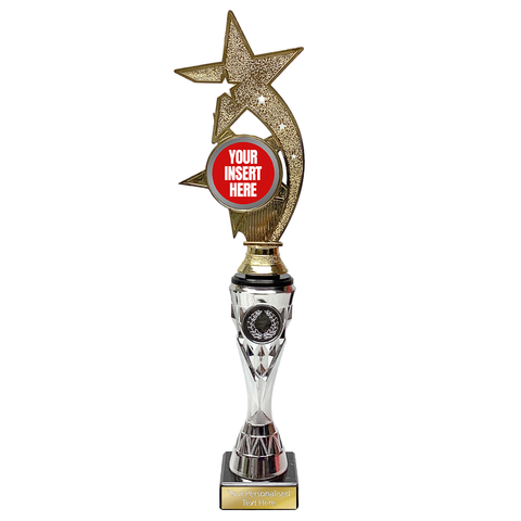 Silver-based Trophy Award with Stars Design (X731-02)
