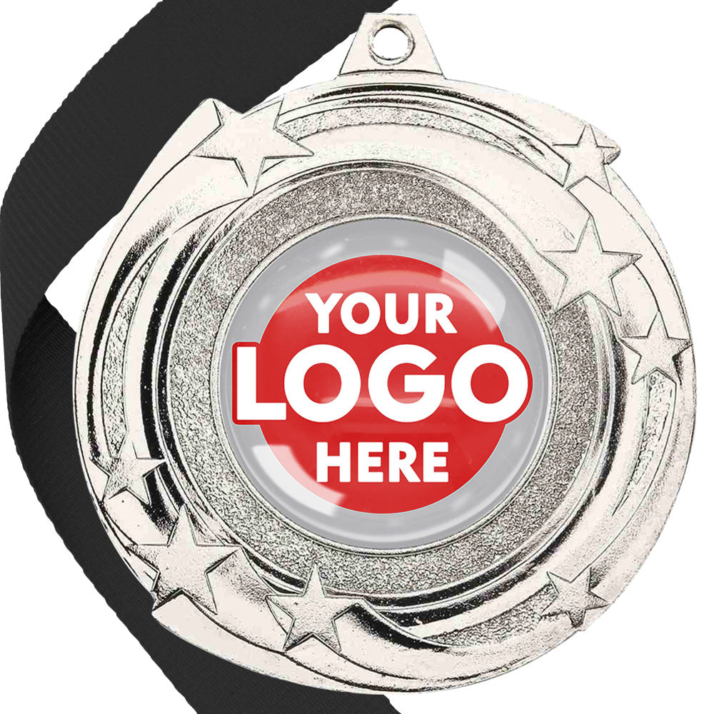 The Glossy Gel 50mm Orbital Medal on a Ribbon