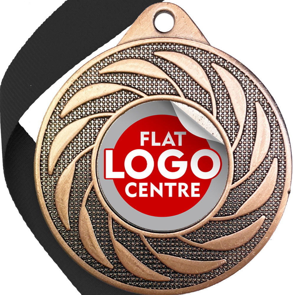 Spinner Design Medal flat centre - MINIMUM ORDER 100