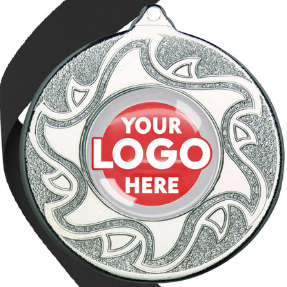 The Glossy Domed 50mm Sunshine Design Medals on Ribbons MINIMUM ORDER 100