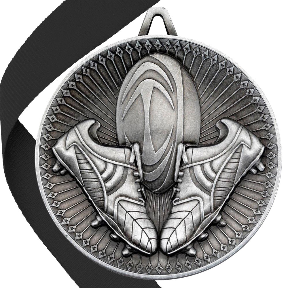 Rugby Antique Style 60mm Medal BW Trophies