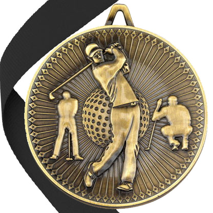 Golf Antique Style 60mm Medal