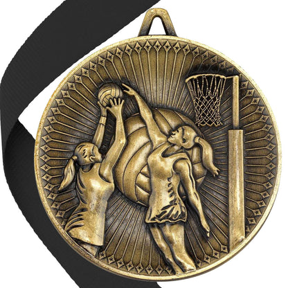 Netball Antique 60mm Medal