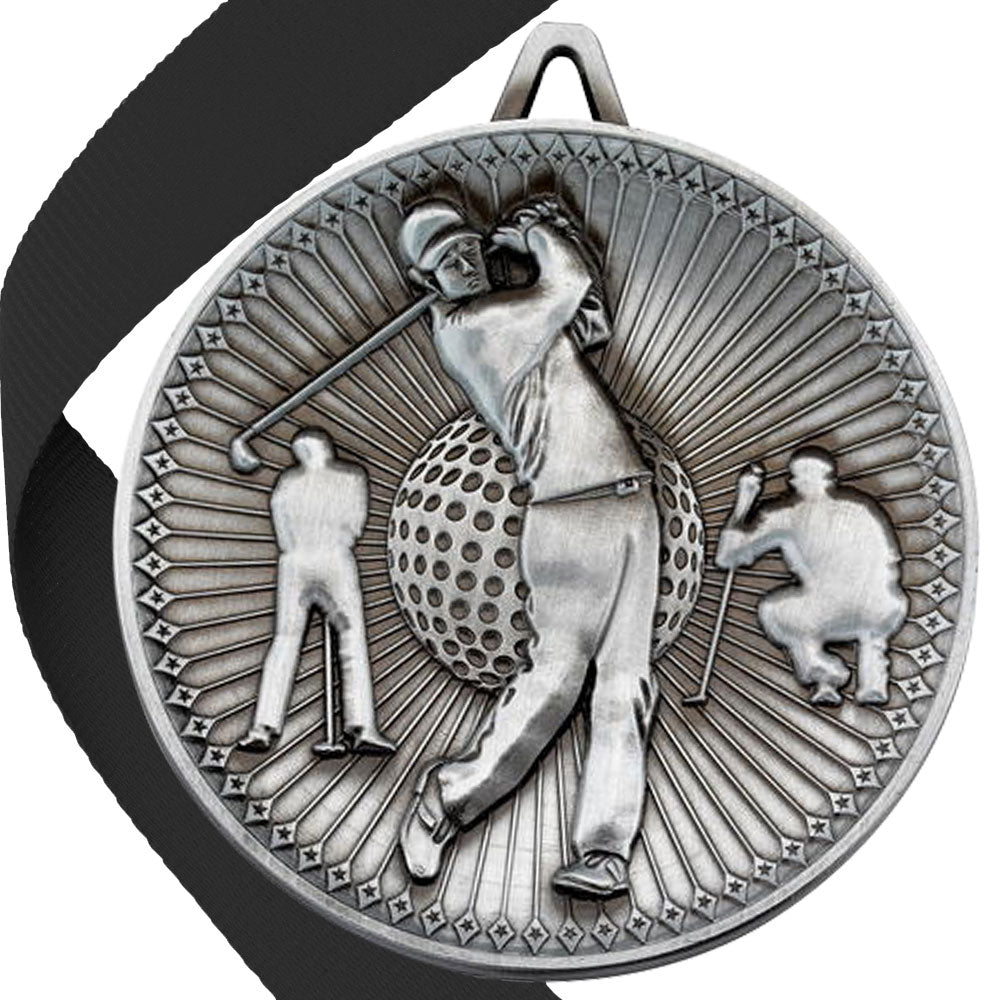 Golf Antique Style 60mm Medal