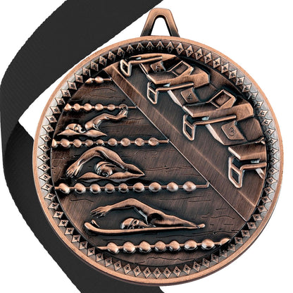 Swimming Antique 60mm Medal