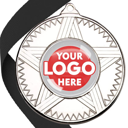 50mm Striped Star Design Medals on Ribbons