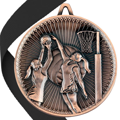 Netball Antique 60mm Medal