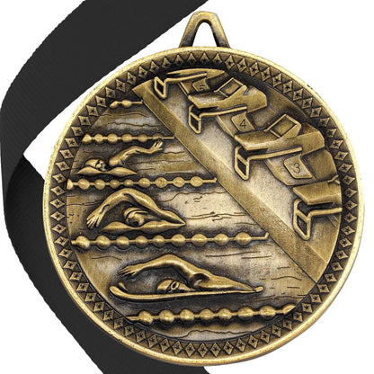 Swimming Antique 60mm Medal