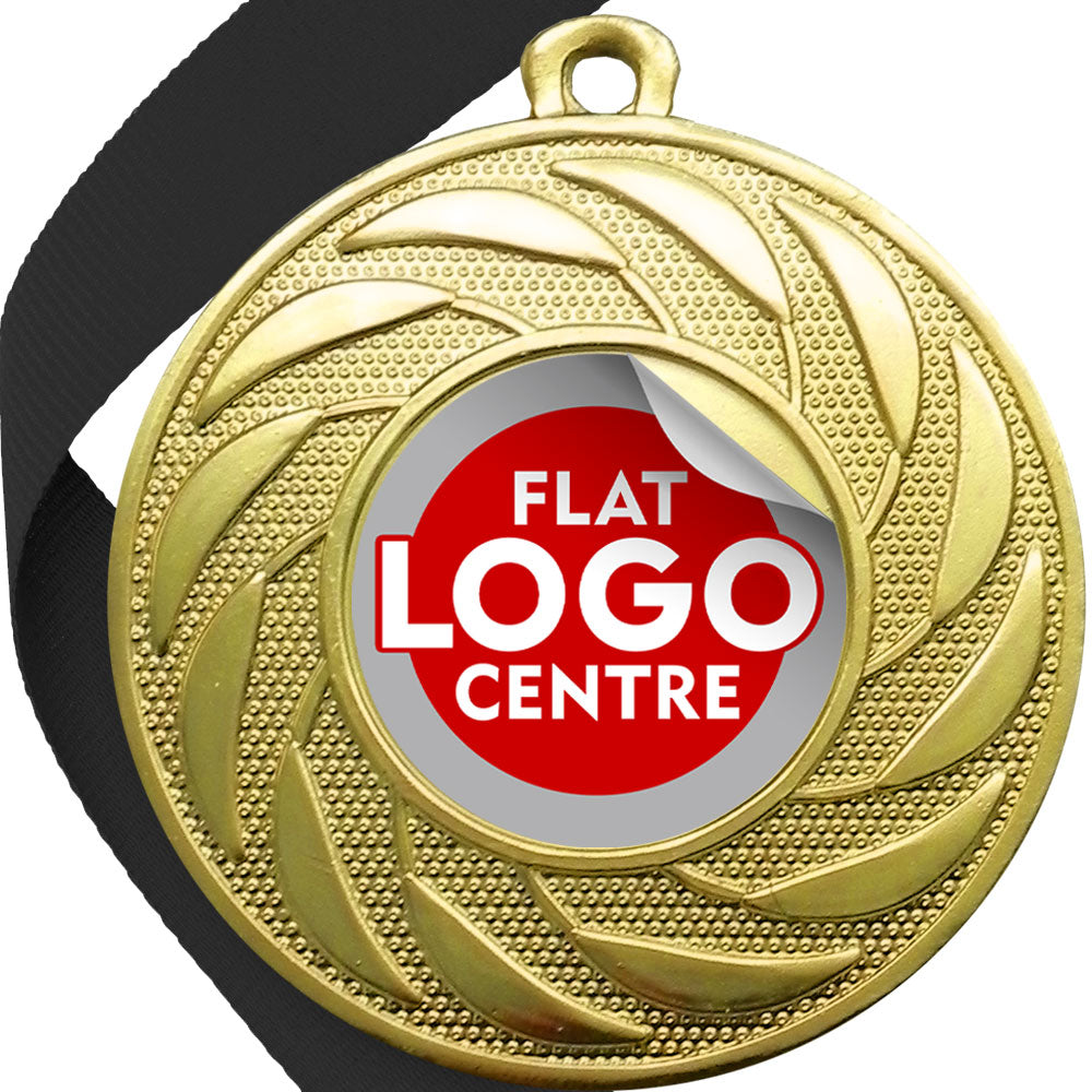 Spinner Design Medal flat centre - MINIMUM ORDER 100