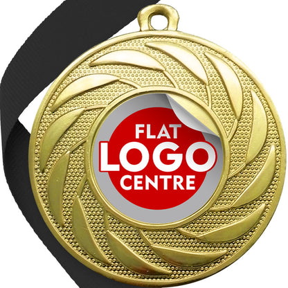 Spinner Design Medal flat centre - MINIMUM ORDER 100