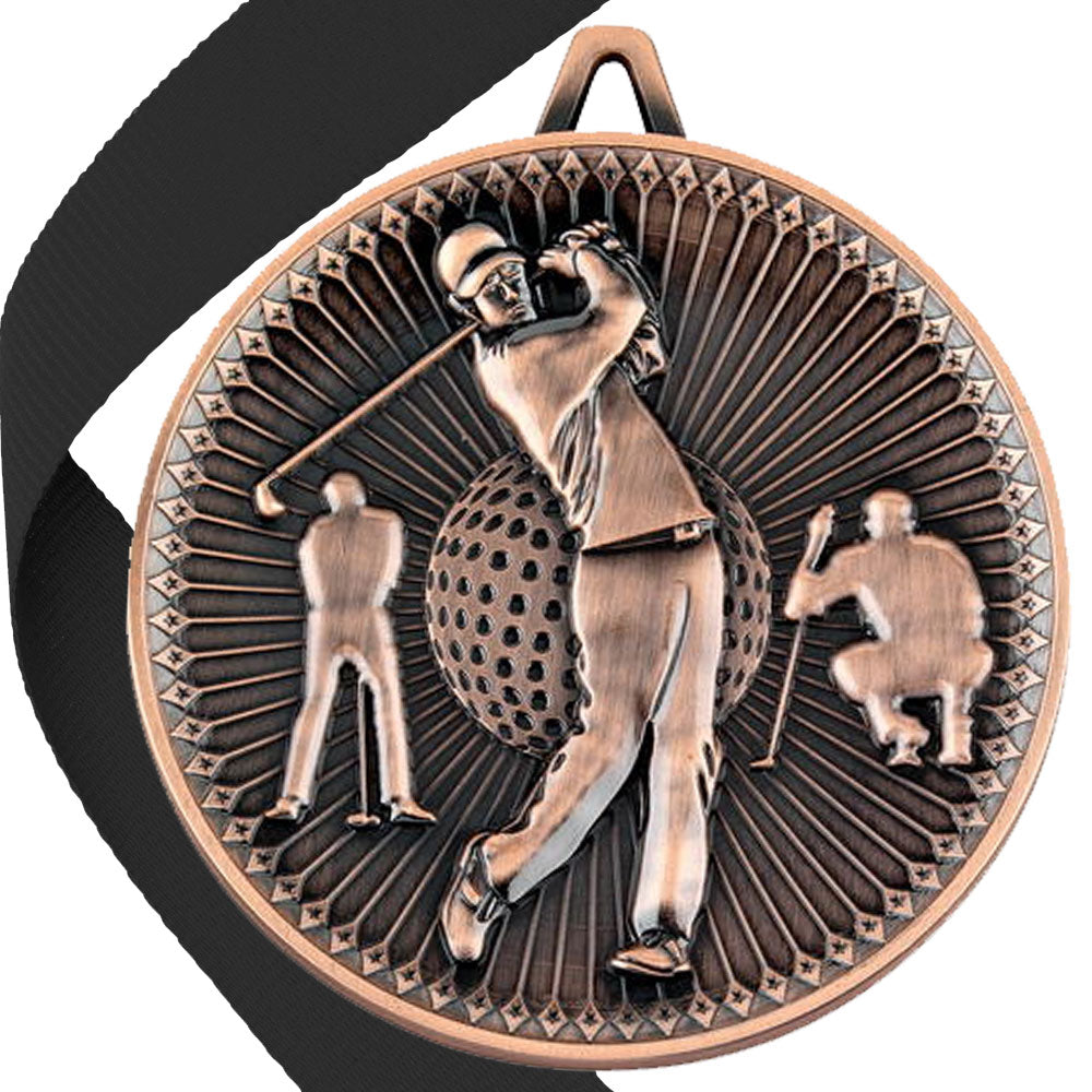 Golf Antique Style 60mm Medal