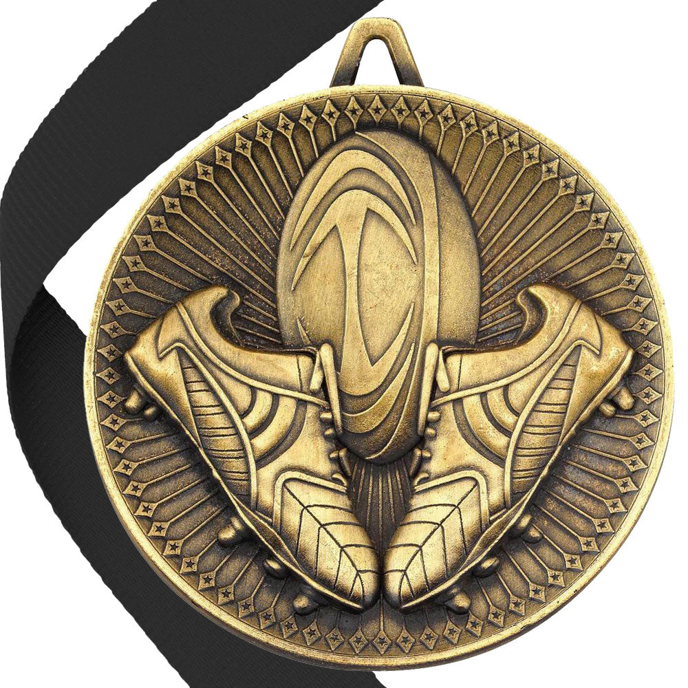 Rugby Antique Style 60mm Medal BW Trophies