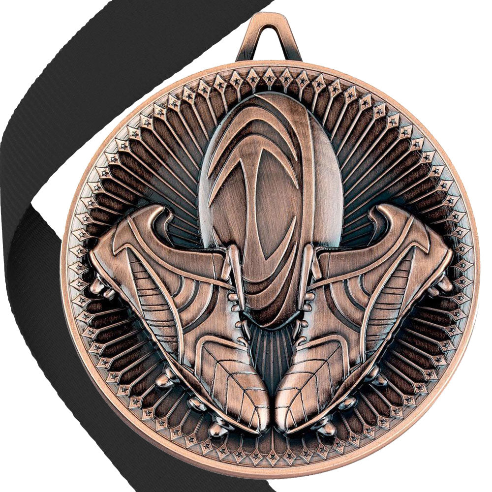 Rugby Antique Style 60mm Medal BW Trophies