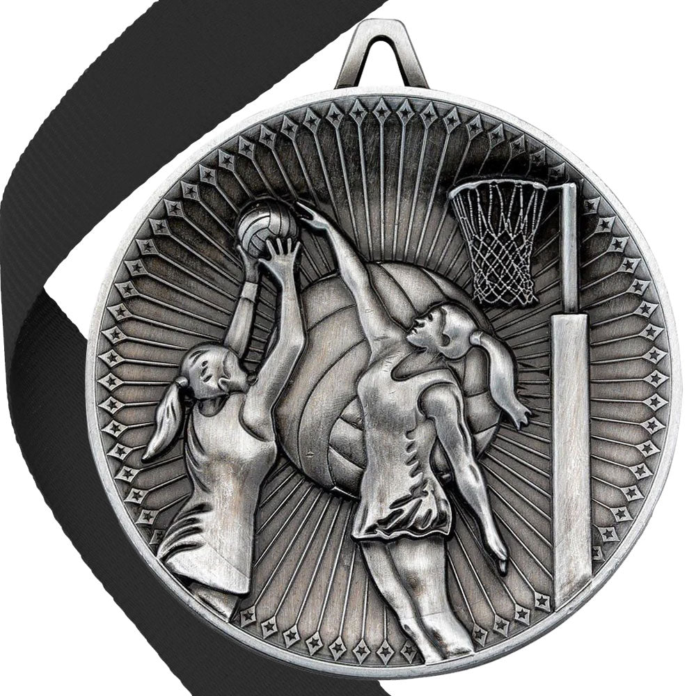 Netball Antique 60mm Medal