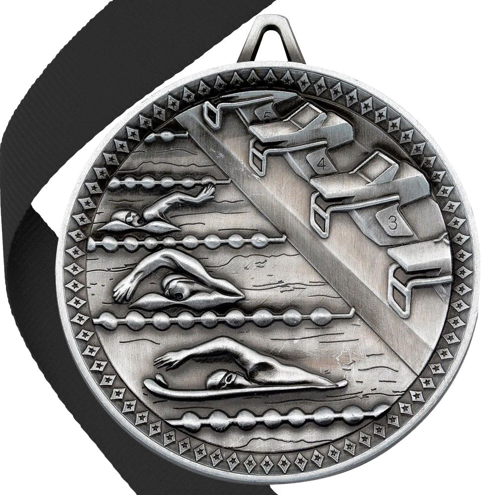 Swimming Antique 60mm Medal