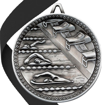 Swimming Antique 60mm Medal