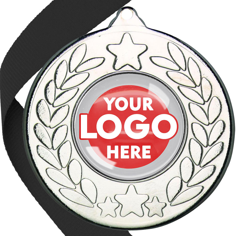 The Glossy 50mm Classic Star Medal on a Ribbon MINIMUM ORDER 100