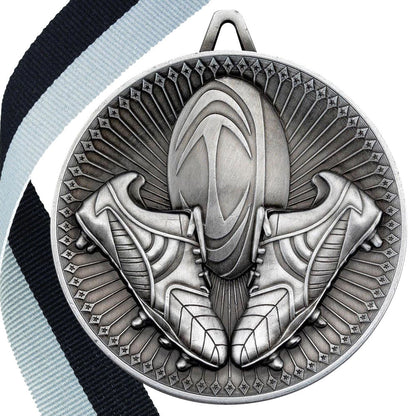Rugby Antique Style 60mm Medal BW Trophies
